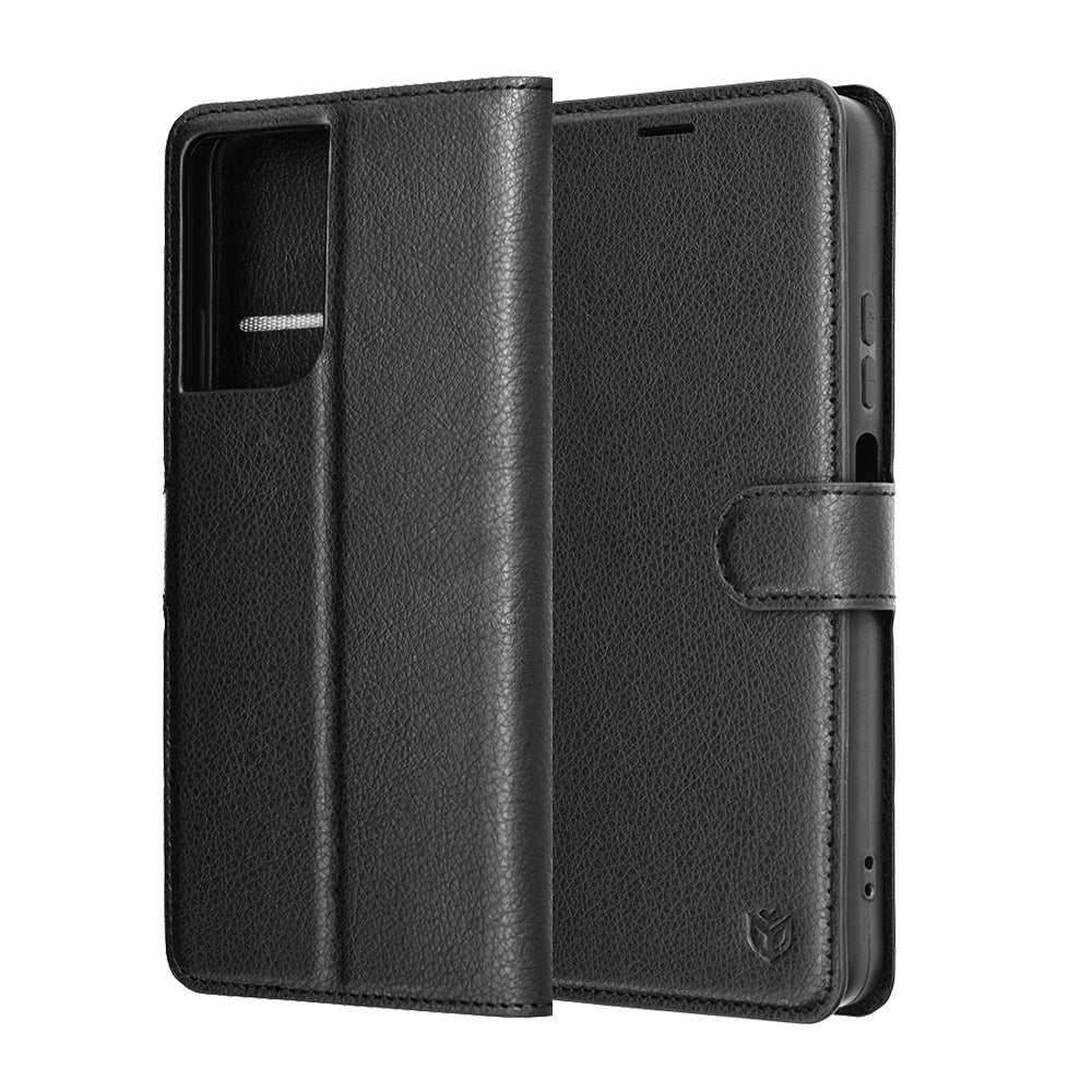 Funda para Motorola Moto G06, Techsuit, Leather Folio, Negra