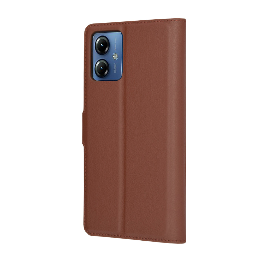 Funda para Motorola Moto G14, Techsuit, Leather Folio, Marrón