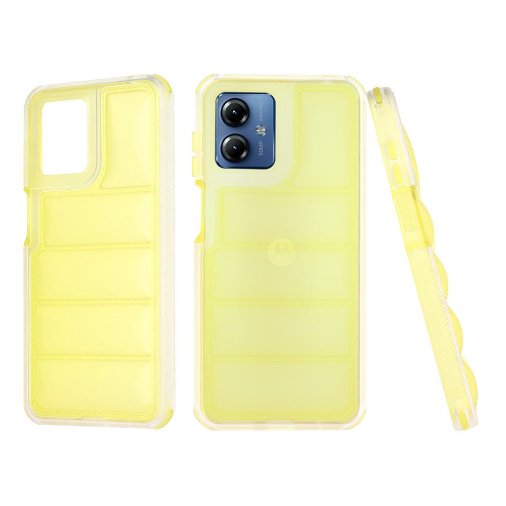 Funda para Motorola Moto G14, Techsuit, Wave Shield, Amarilla