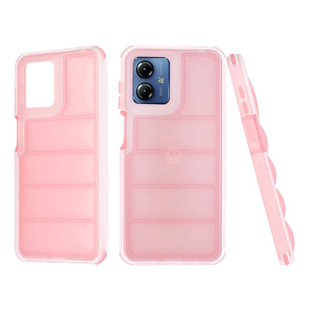 Funda para Motorola Moto G14, Techsuit, Wave Shield, Rosa