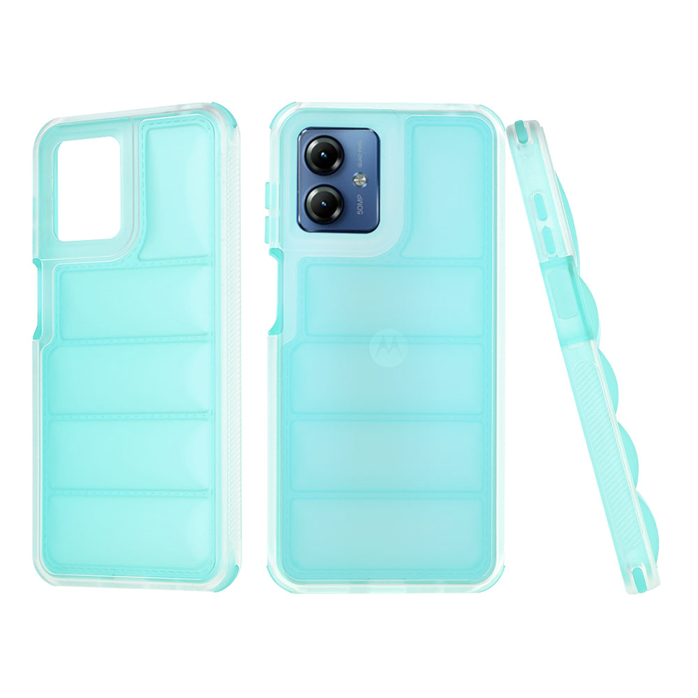 Funda para Motorola Moto G14, Techsuit, Wave Shield, Turquesa