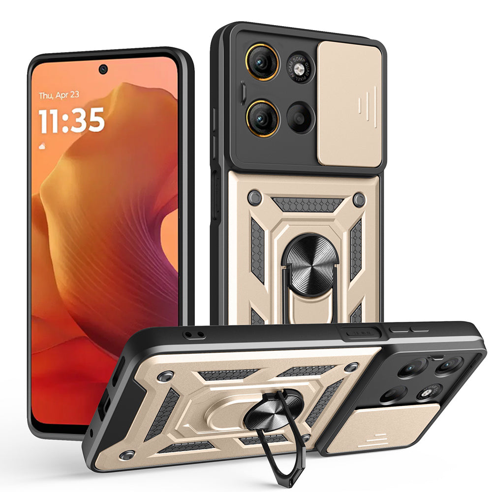 Funda para Motorola Moto G15 / G15 Power, Techsuit, CamShield, Dorada