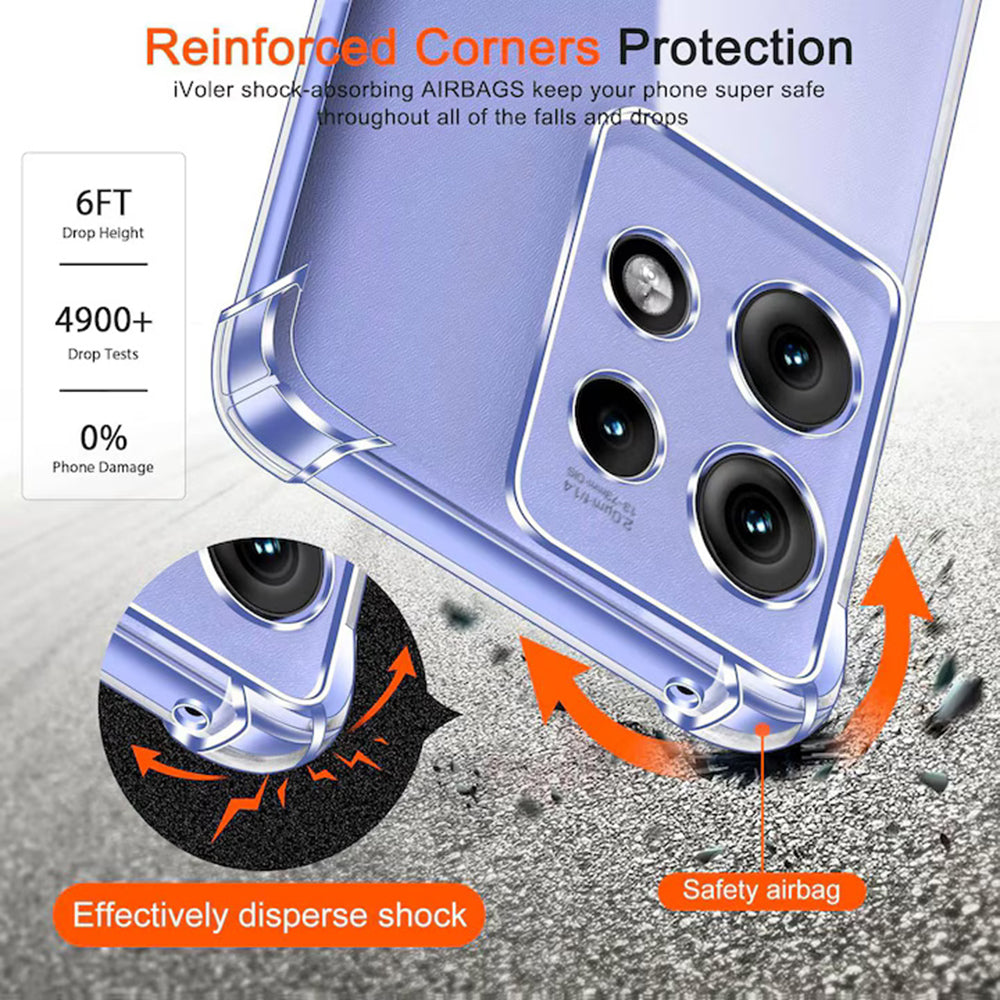 Funda para Motorola Moto G15 / G15 Power, Techsuit, Antigolpes Transparente, Transparente