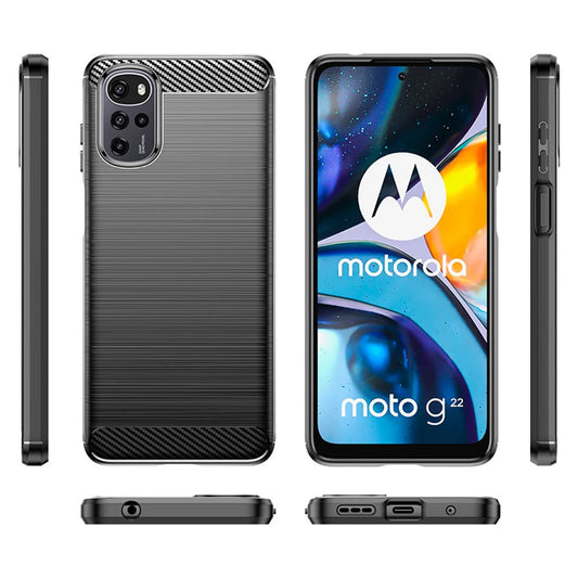 Funda para Motorola Moto G22, Techsuit, Carbono, Negra