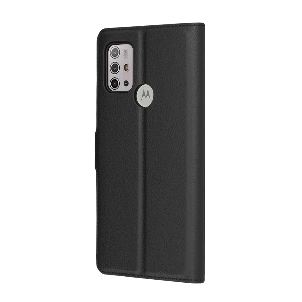 Funda para Motorola Moto G30 / G20 / G10, Techsuit, Folio de cuero, Negra