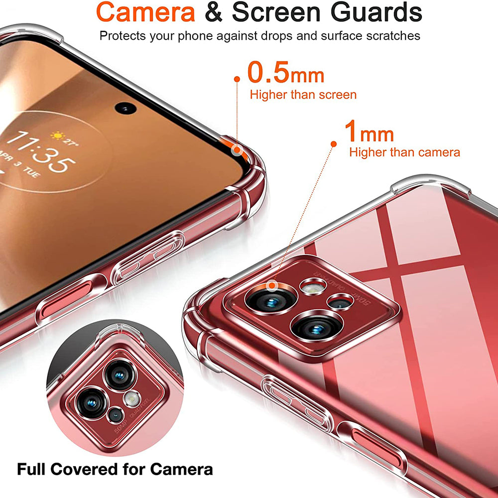Funda para Motorola Moto G32, Techsuit, Antigolpes Transparente, Transparente