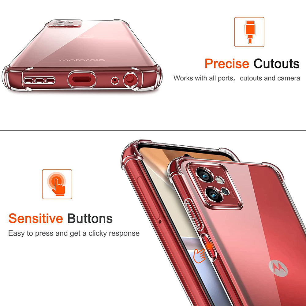 Funda para Motorola Moto G32, Techsuit, Antigolpes Transparente, Transparente