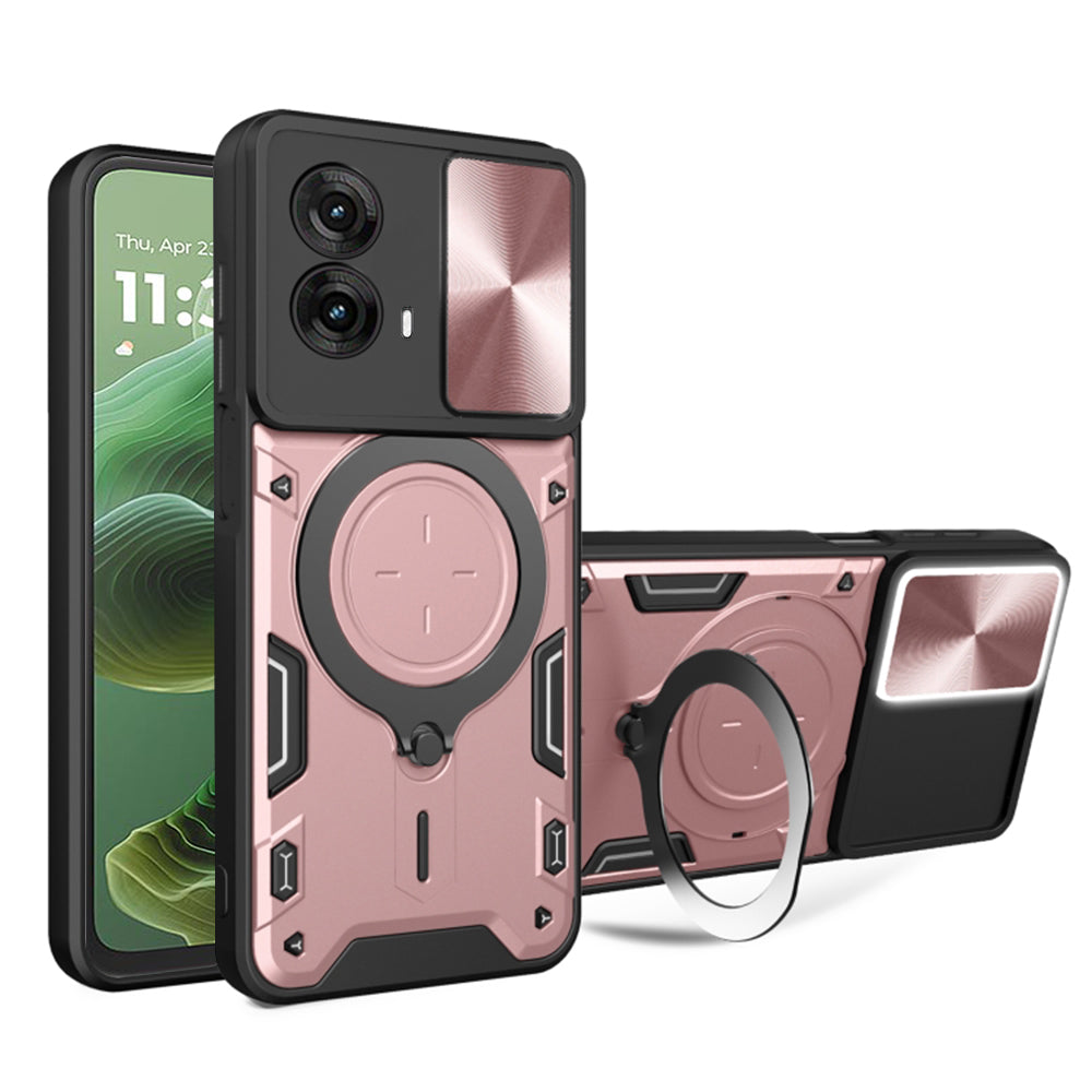 Funda para Motorola Moto G35, Techsuit, CamGuard Pro, Rosa Dorado