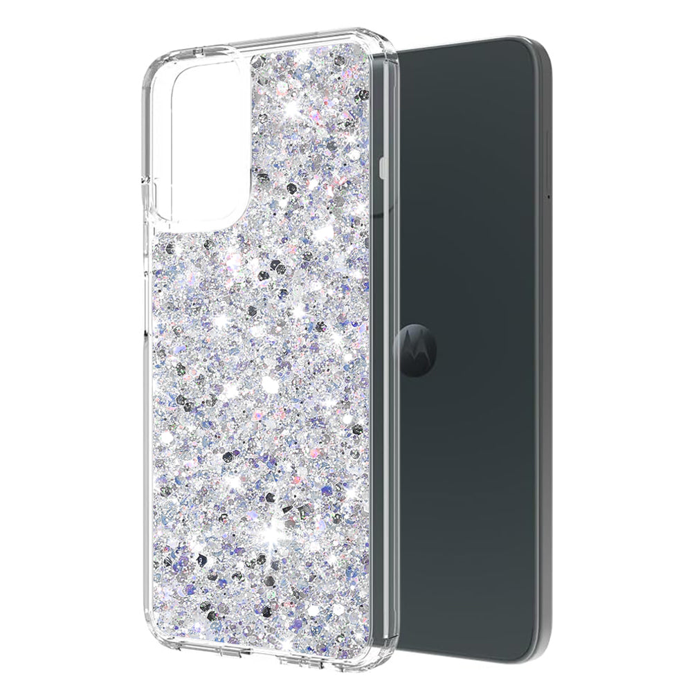 Funda para Motorola Moto G45 / G34, Techsuit, Brillo Brillante, Blanca