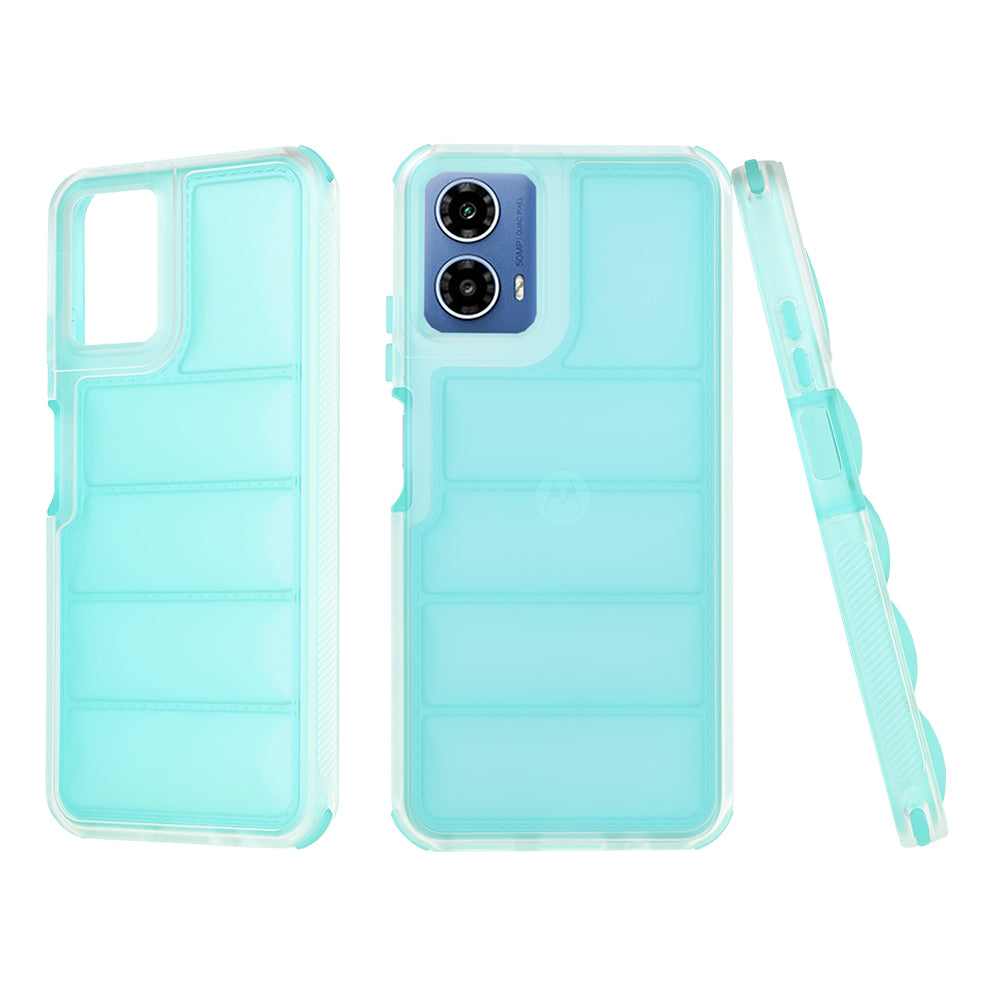Funda para Motorola Moto G45 / G34, Techsuit, Wave Shield, Turquesa