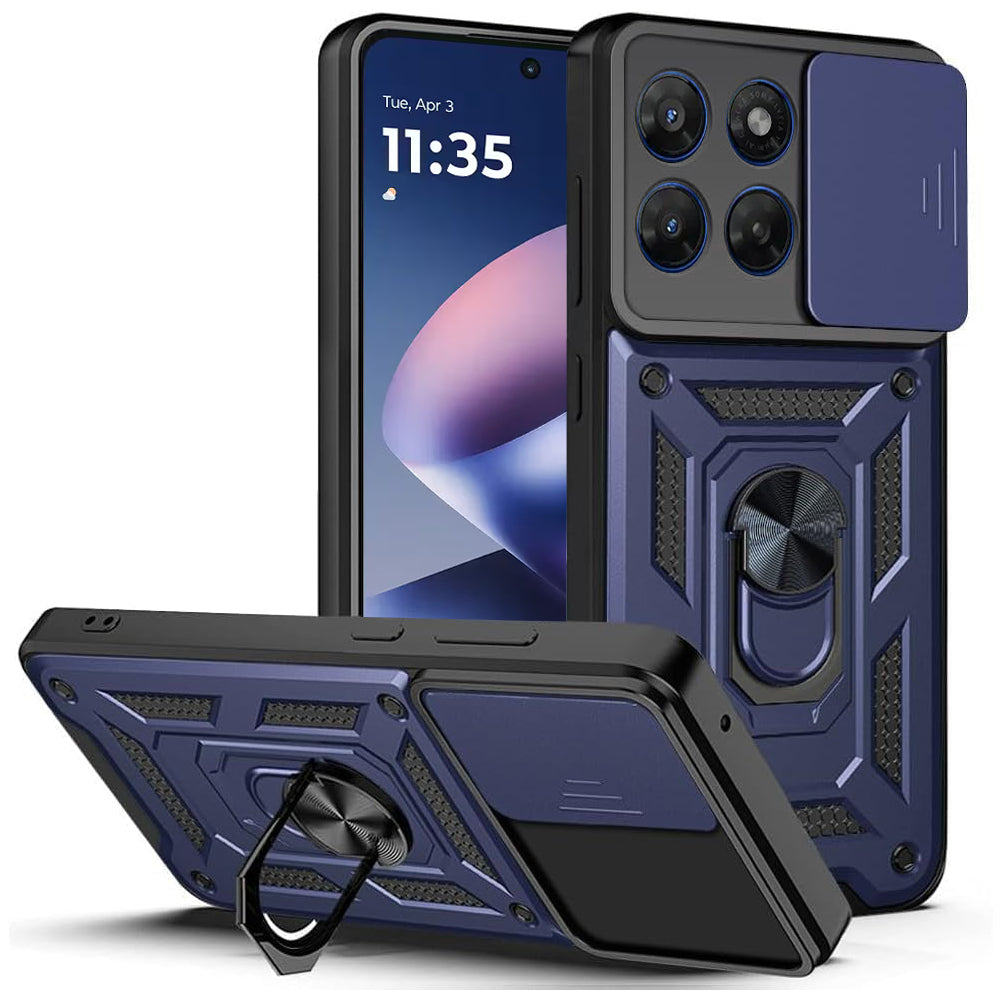 Funda para Motorola Moto G47 / G37, Techsuit, CamShield, Azul