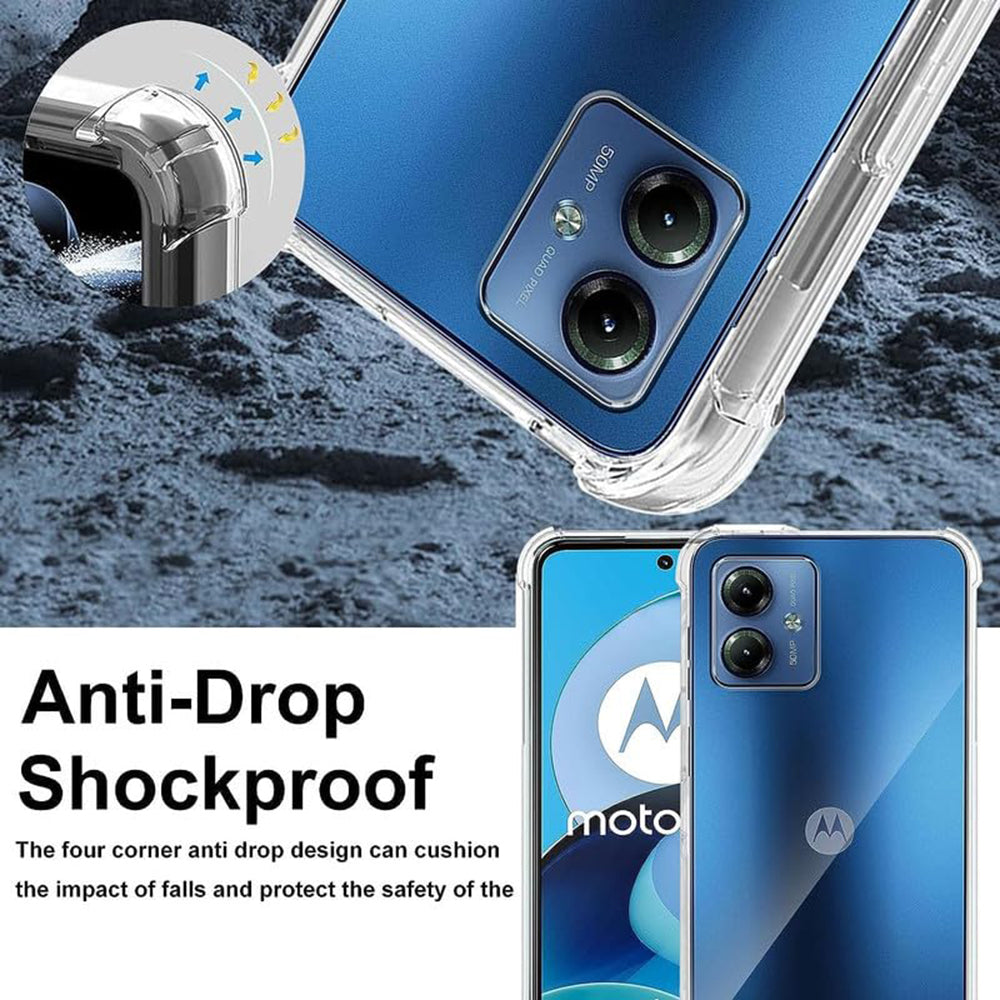 Funda para Motorola Moto G54, Techsuit, Antigolpes Transparente, Transparente