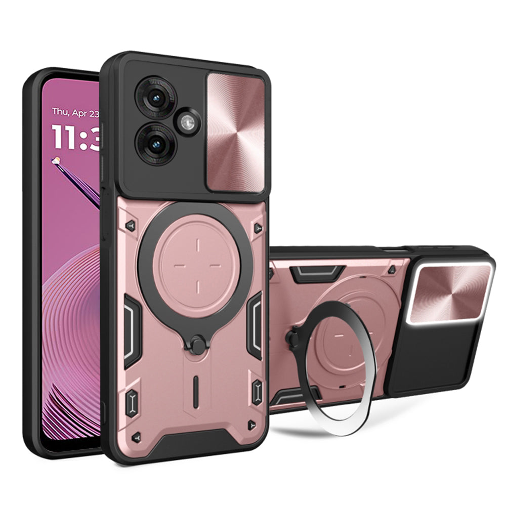 Funda para Motorola Moto G55, Techsuit, CamGuard Pro, Rosa Dorado