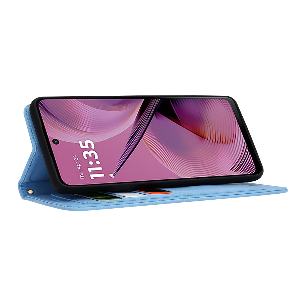Funda para Motorola Moto G55, Techsuit, FlipCraft, Azul