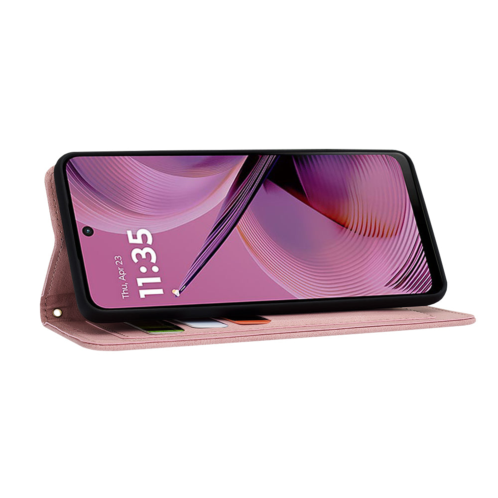 Funda para Motorola Moto G55, Techsuit, FlipCraft, Rosa