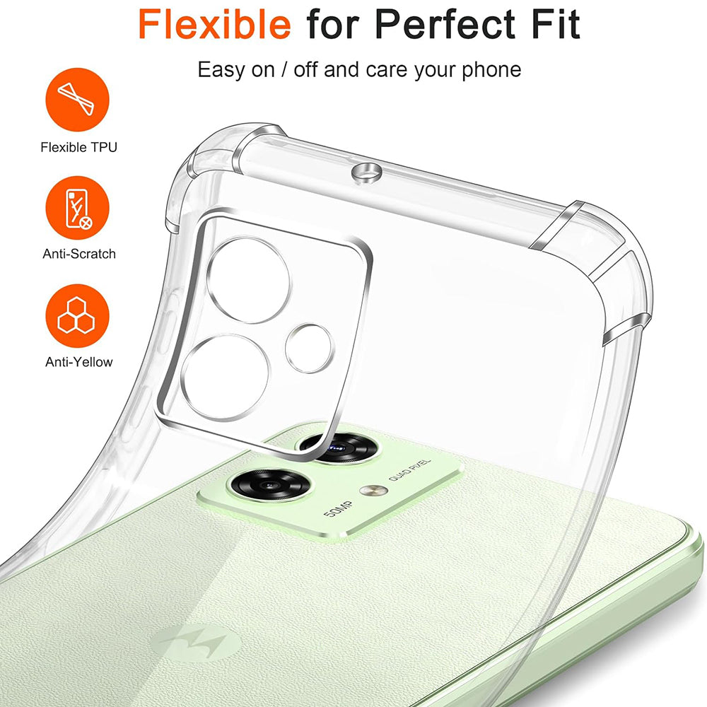 Funda para Motorola Moto G55, Techsuit, Antichoque Transparente, Transparente