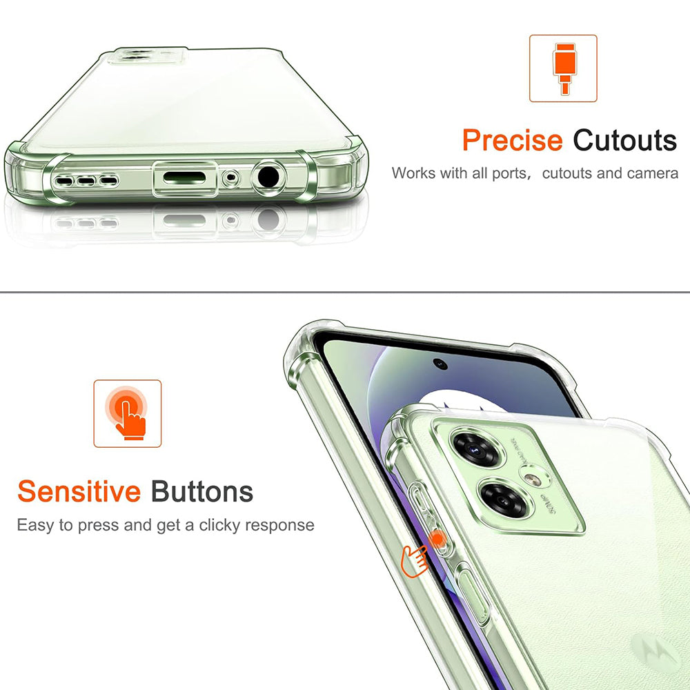 Funda para Motorola Moto G55, Techsuit, Antichoque Transparente, Transparente