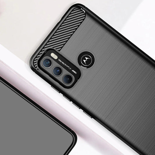 Funda para Motorola Moto G60, Techsuit, Carbono, Negra