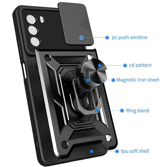 Funda para Motorola Moto G62 5G, Techsuit, CamShield, Negra