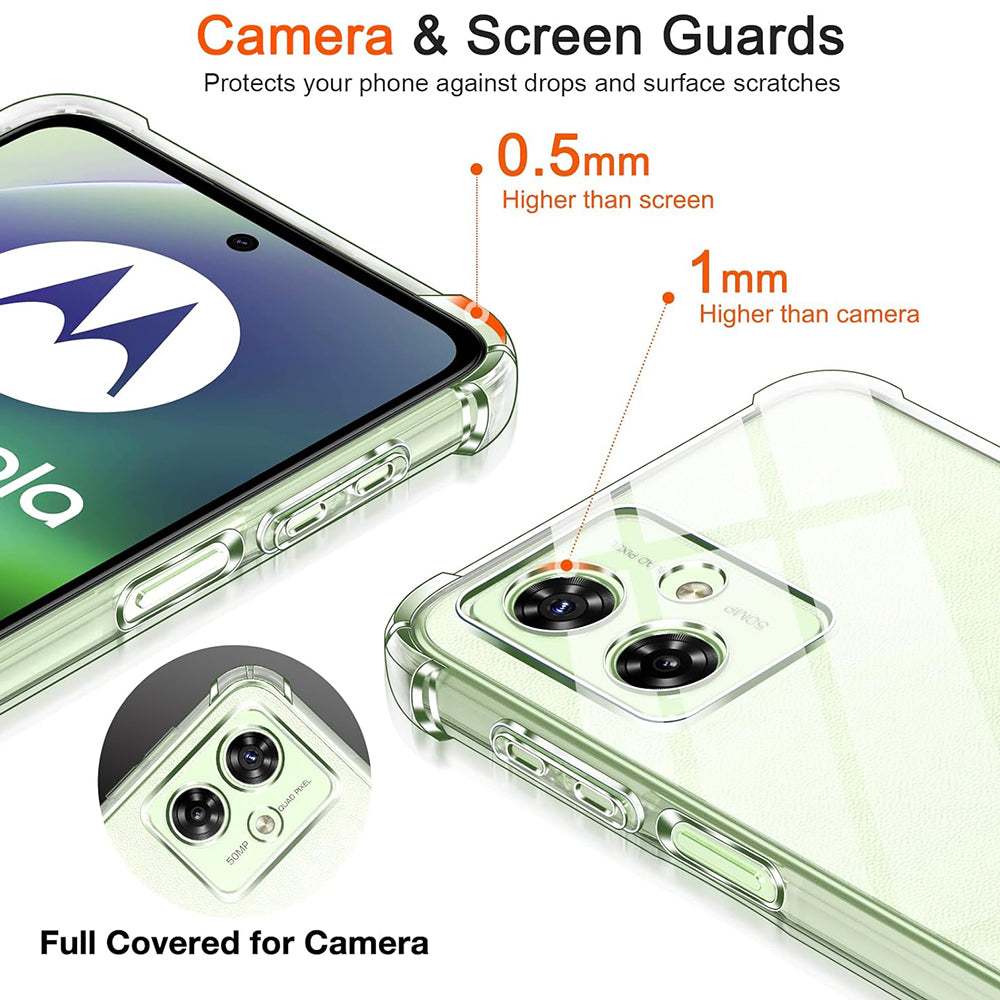 Funda para Motorola Moto G64 / G54 Power Edition, Techsuit, Transparente a prueba de golpes, Transparente