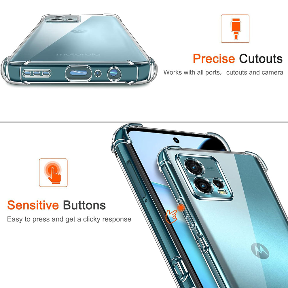 Funda para Motorola Moto G72, Techsuit, Antigolpes Transparente, Transparente