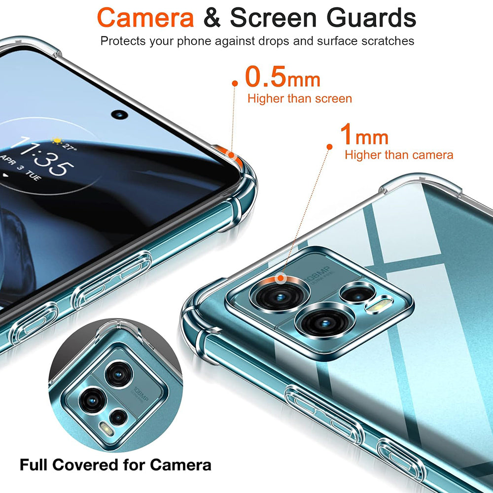 Funda para Motorola Moto G72, Techsuit, Antigolpes Transparente, Transparente