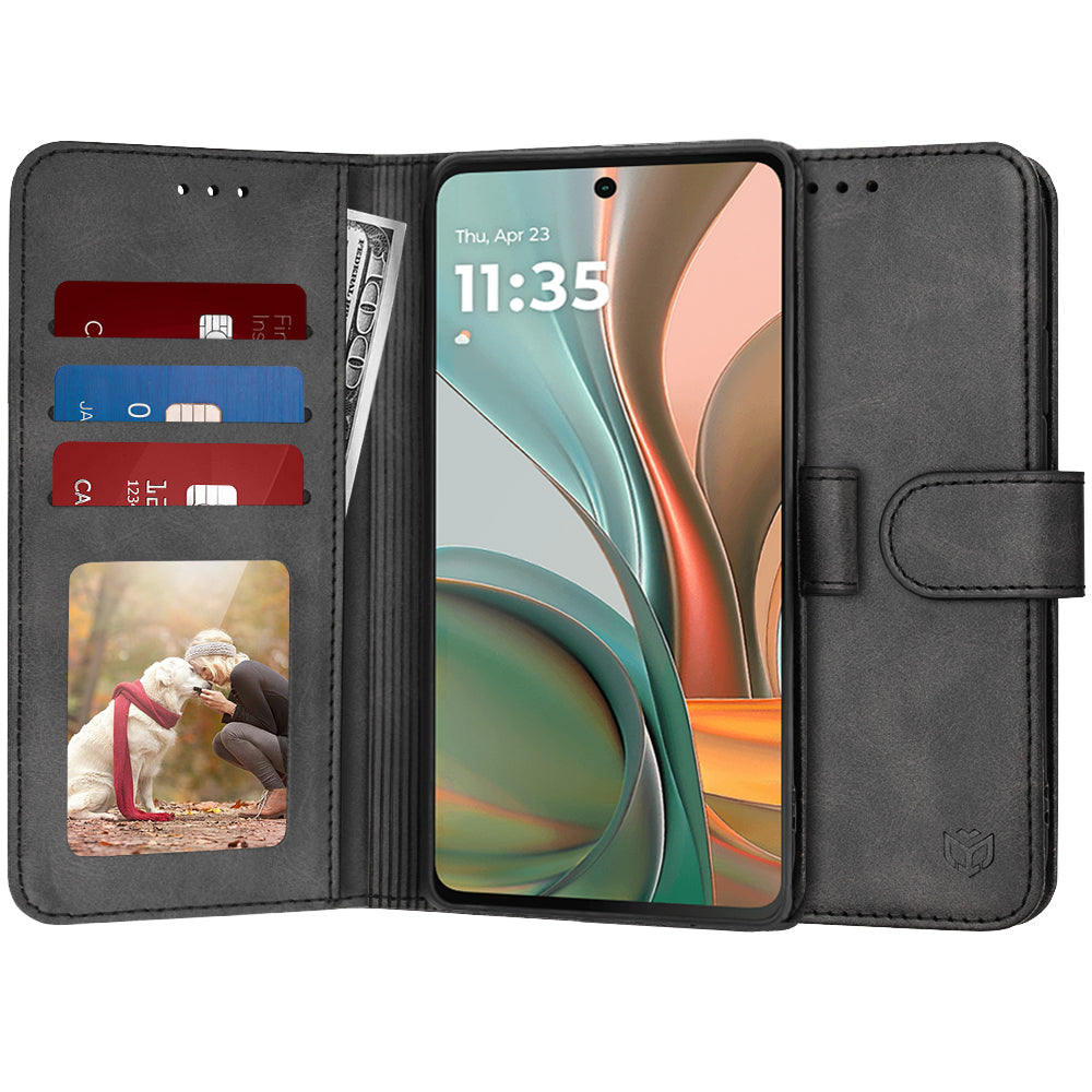 Funda para Motorola Moto G75, Techsuit, Diary Book, Negra