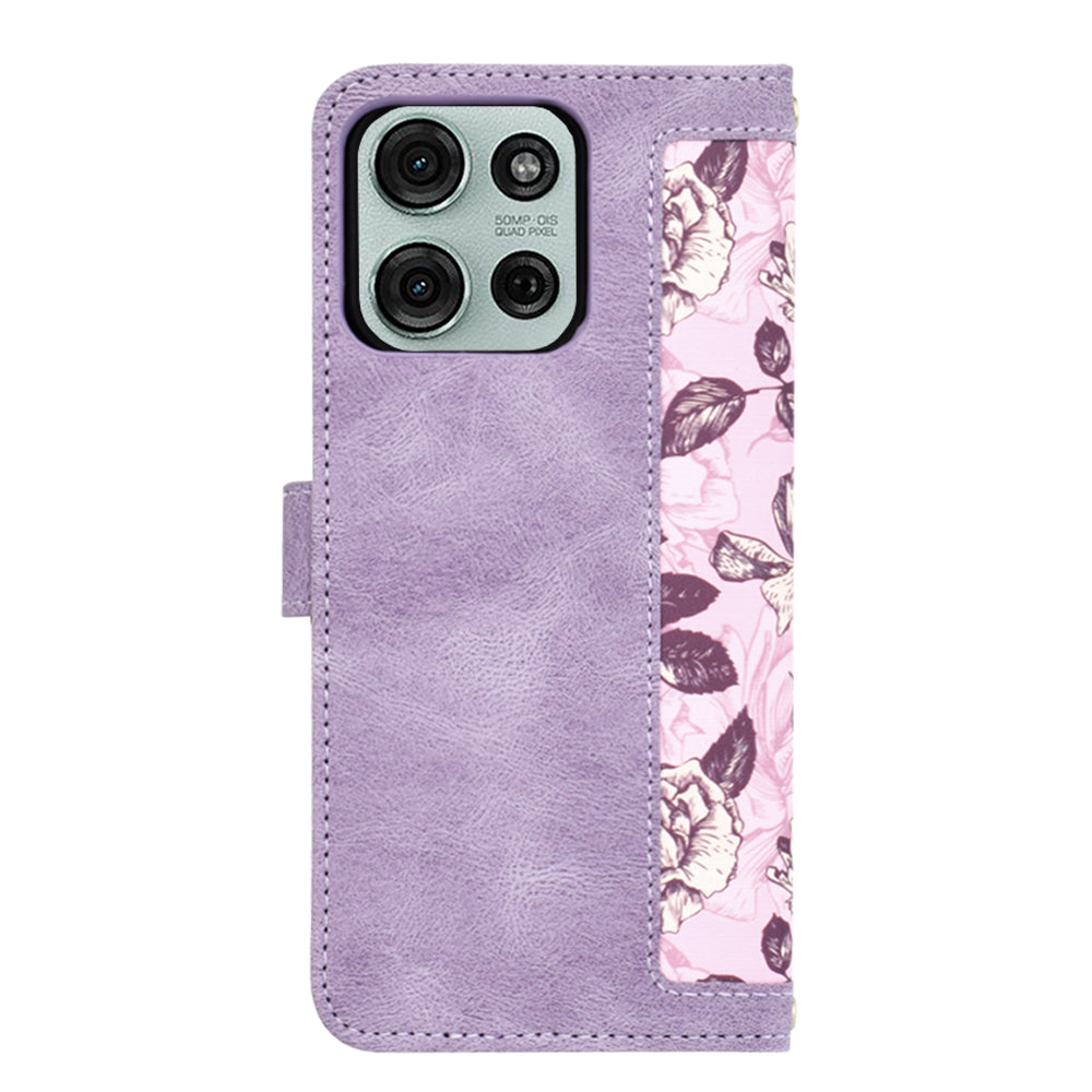 Funda para Motorola Moto G75, Techsuit, FlipCraft, Morado
