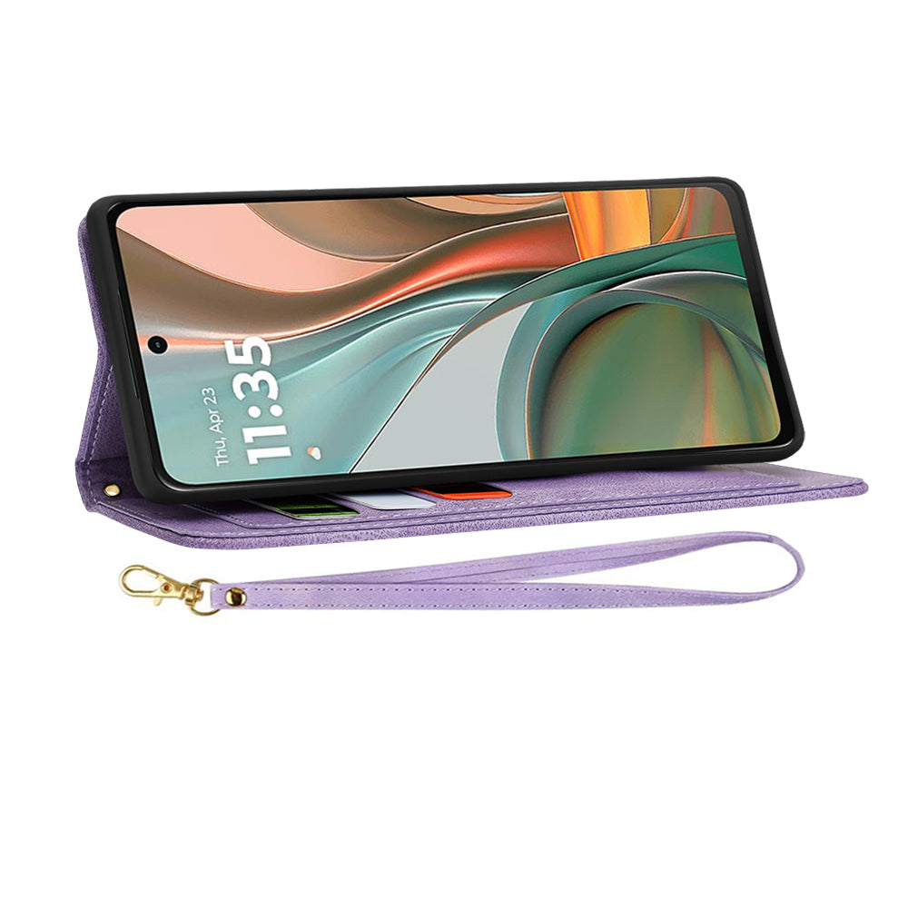 Funda para Motorola Moto G75, Techsuit, FlipCraft, Morado