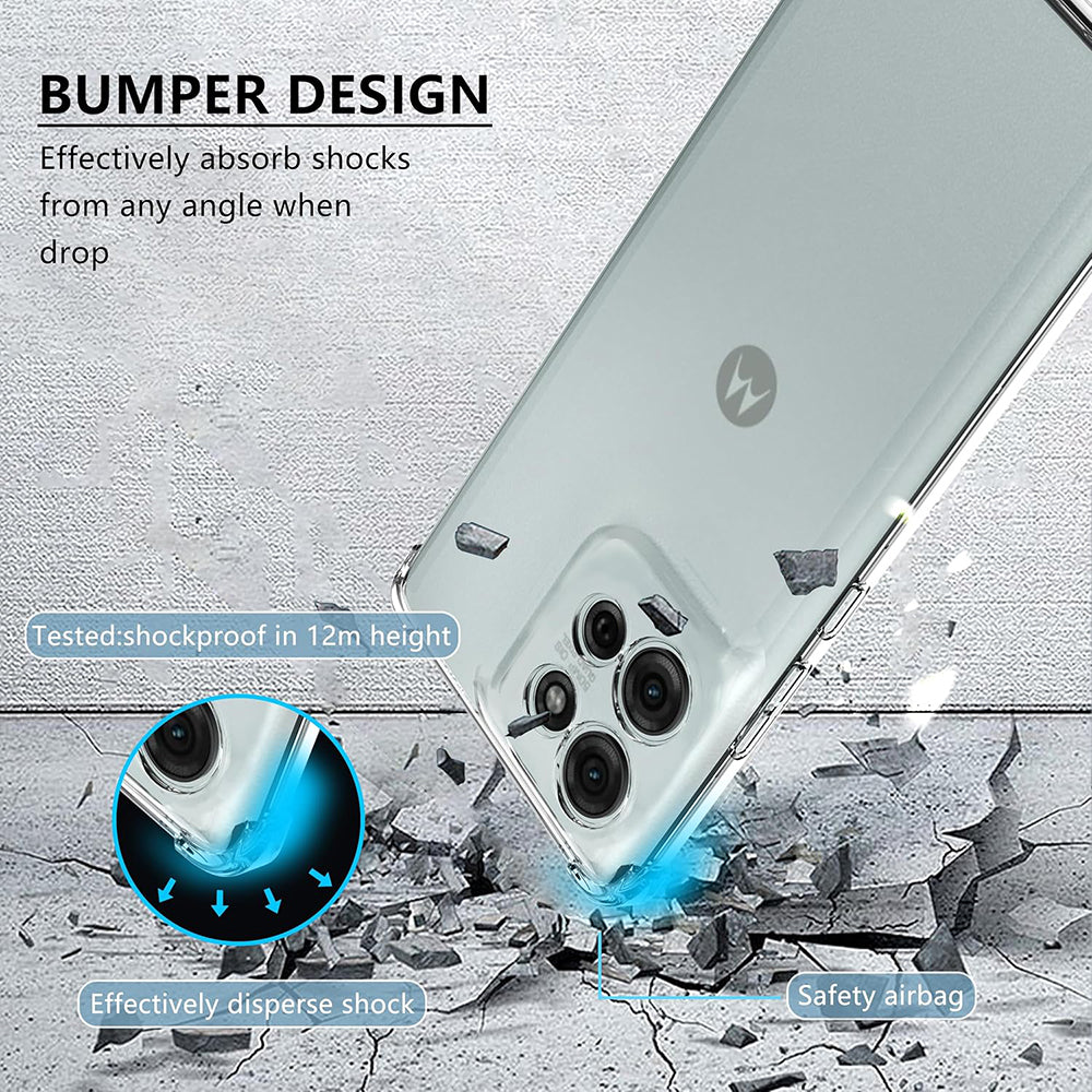 Funda para Motorola Moto G75, Techsuit, Antichoque Transparente, Transparente