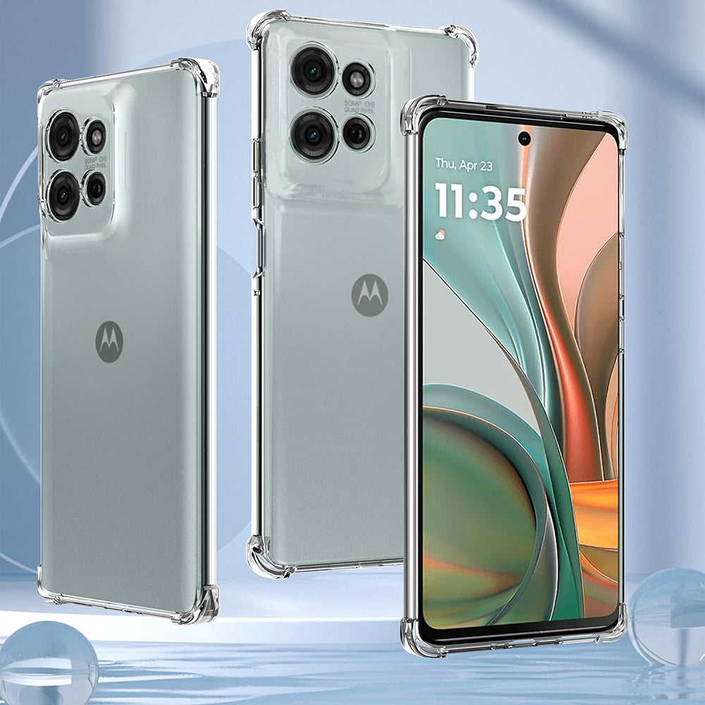 Funda para Motorola Moto G75, Techsuit, Antichoque Transparente, Transparente