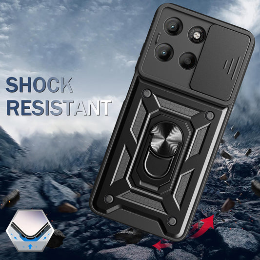Funda para Motorola Moto G77 / G67, Techsuit, CamShield, Negra