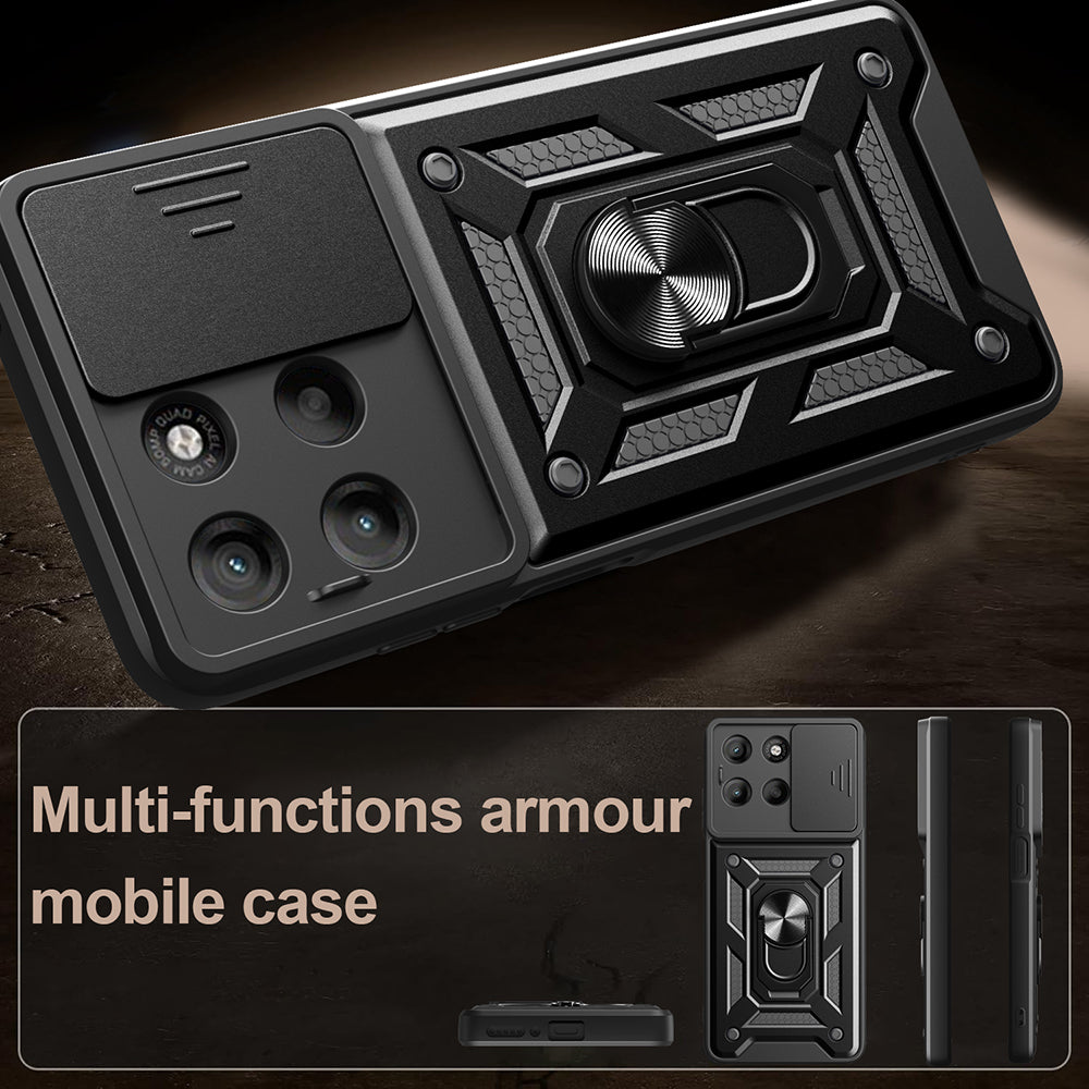 Funda para Motorola Moto G77 / G67, Techsuit, CamShield, Negra