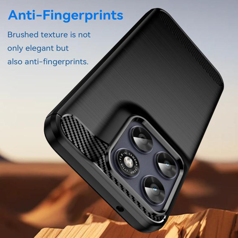 Funda para Motorola Moto G77 / G67, Techsuit, Carbono, Negra