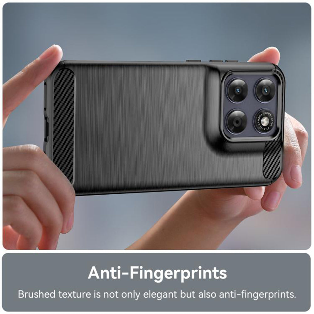 Funda para Motorola Moto G77 / G67, Techsuit, Carbono, Negra