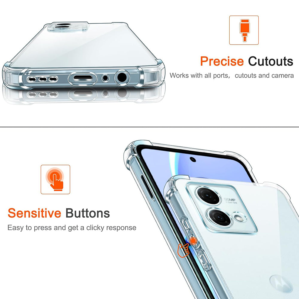 Funda para Motorola Moto G84, Techsuit, Antigolpes Transparente, Transparente