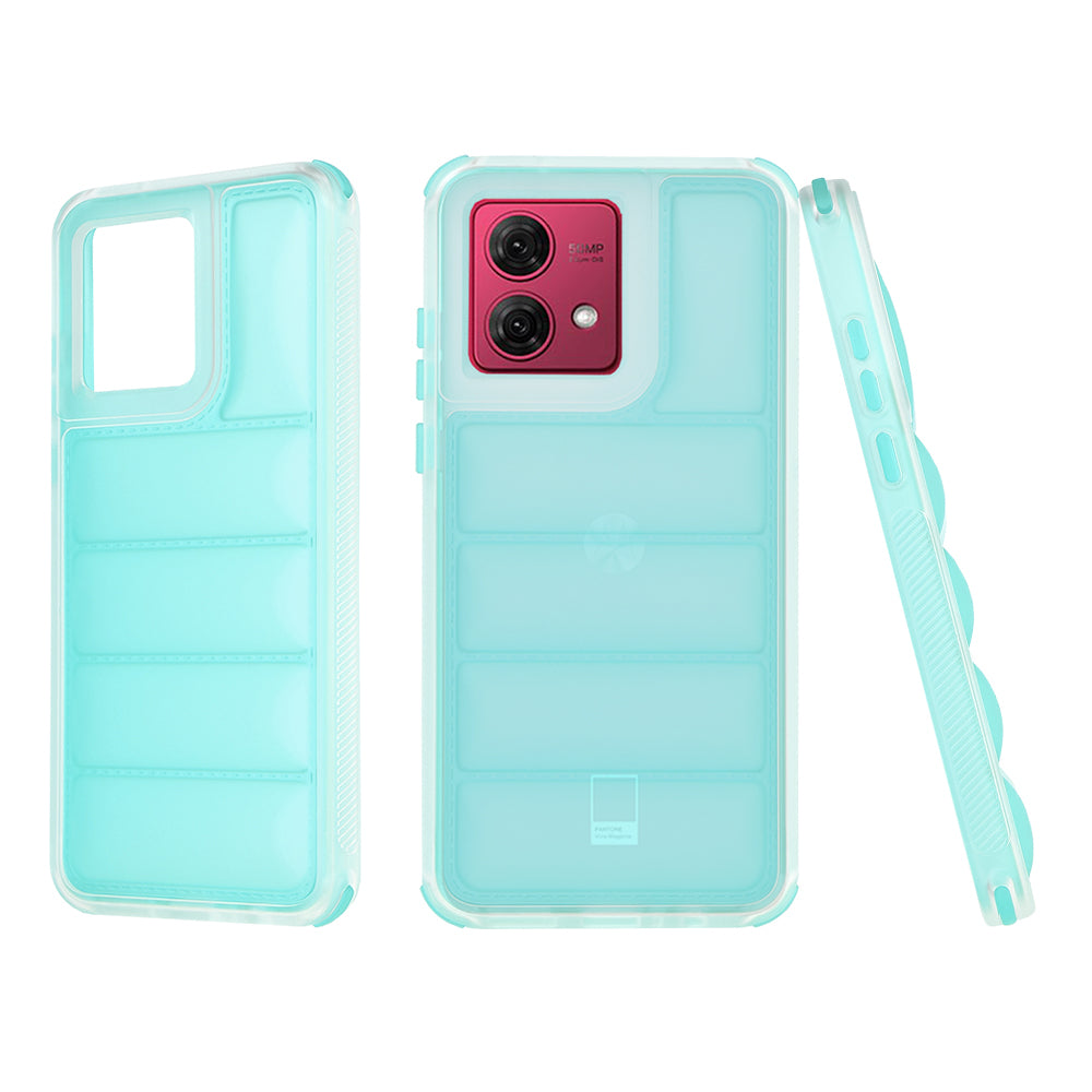 Funda para Motorola Moto G84, Techsuit, Wave Shield, Turquesa