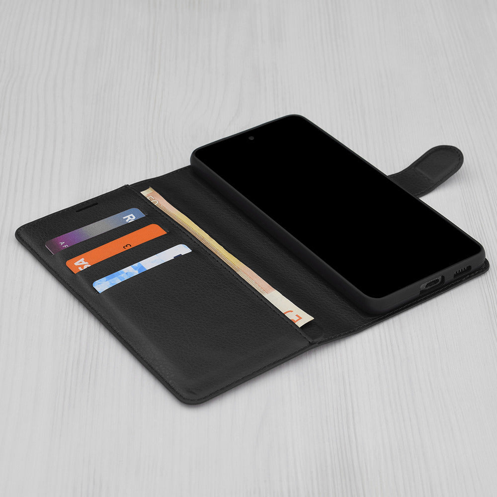Funda para Motorola Moto G86 Power, Techsuit, Leather Folio, Negra