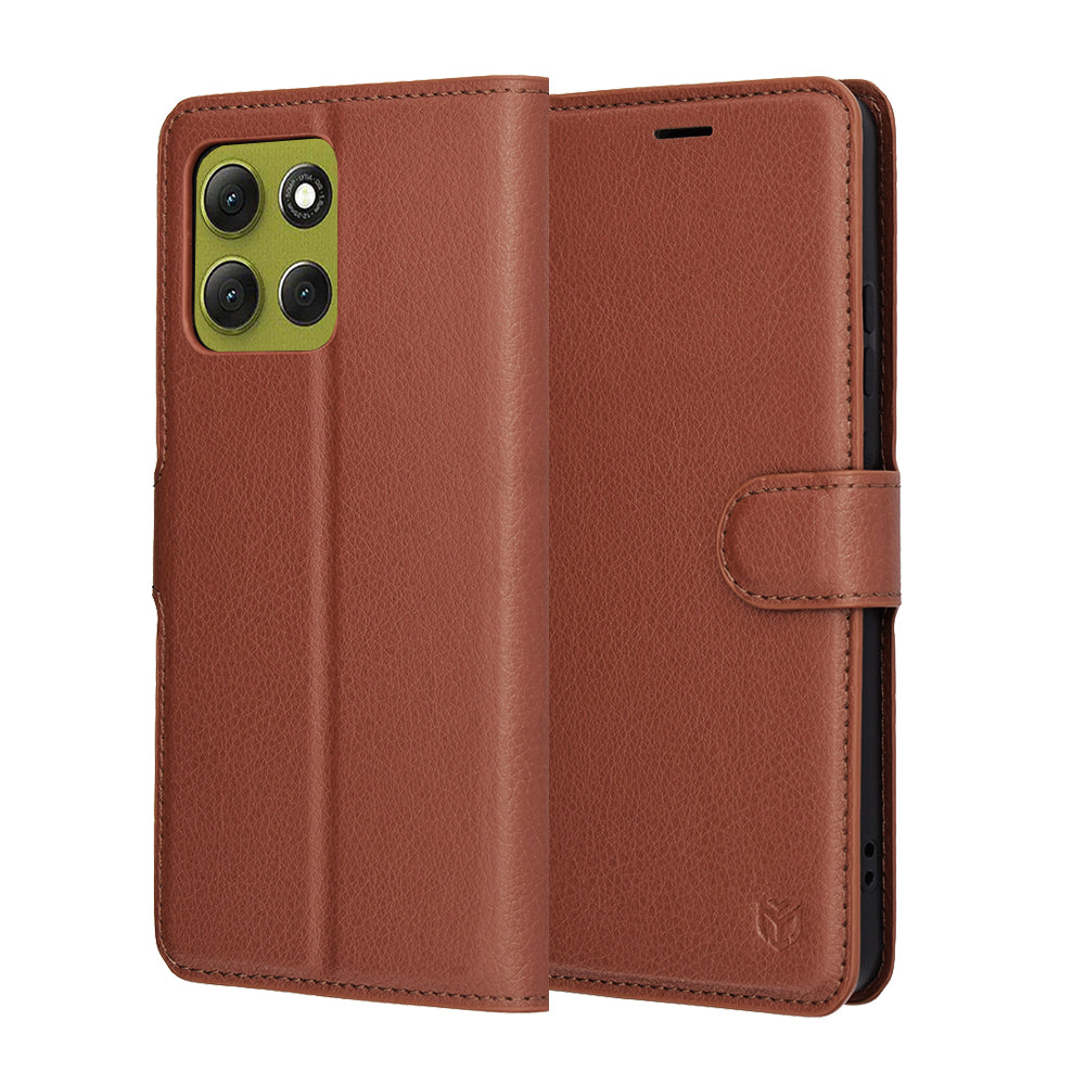 Funda para Motorola Moto G86, Techsuit, Leather Folio, Marrón