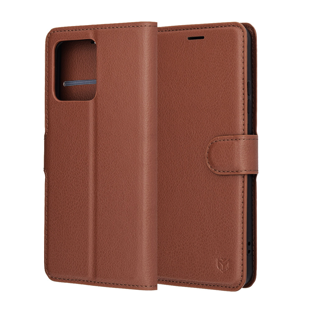 Funda para Motorola Moto G86, Techsuit, Leather Folio, Marrón