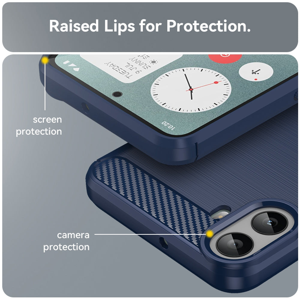 Funda para Nothing CMF Phone 1, Techsuit, Carbono, Azul