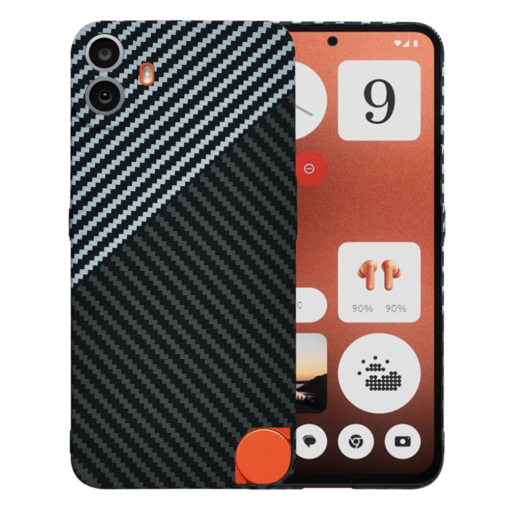 Funda para Nothing CMF Phone 1, Techsuit, Carbonite FiberShell, Negra Gris