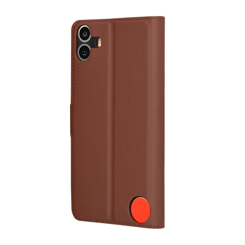 Funda para Nothing CMF Phone 1, Techsuit, Leather Folio, Marrón