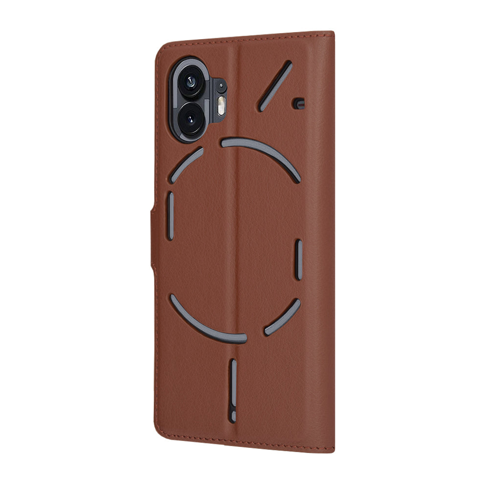 Funda para Nothing Phone (2), Techsuit, Leather Folio, Marrón