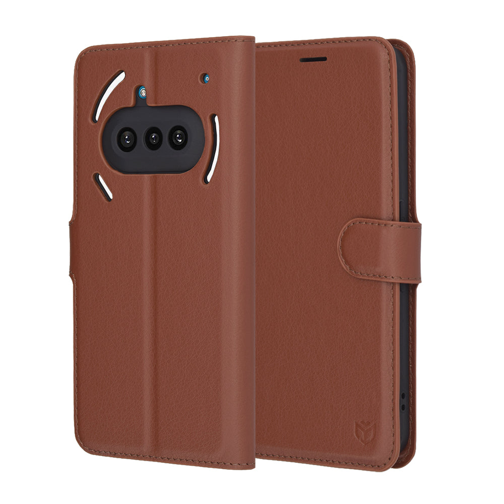 Funda para Nothing Phone (3a), Techsuit, Leather Folio, Marrón