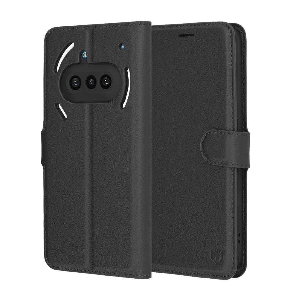 Funda para Nothing Phone (3a), Techsuit, Leather Folio, Negra