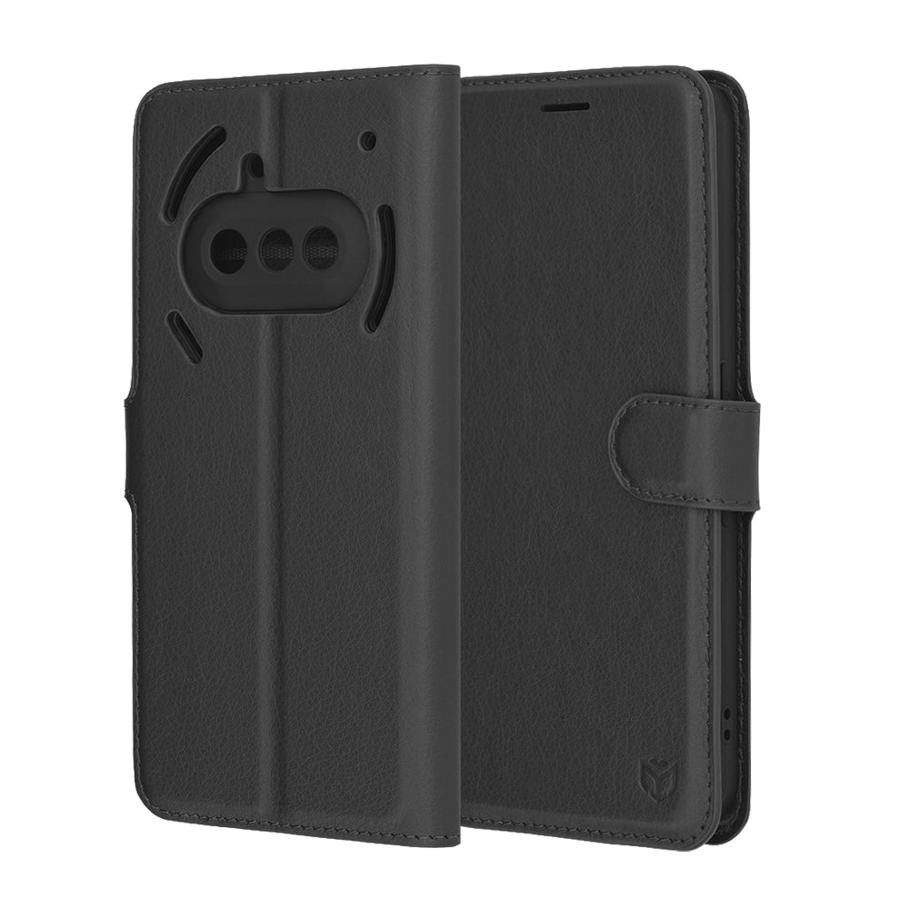 Funda para Nothing Phone (3a), Techsuit, Leather Folio, Negra