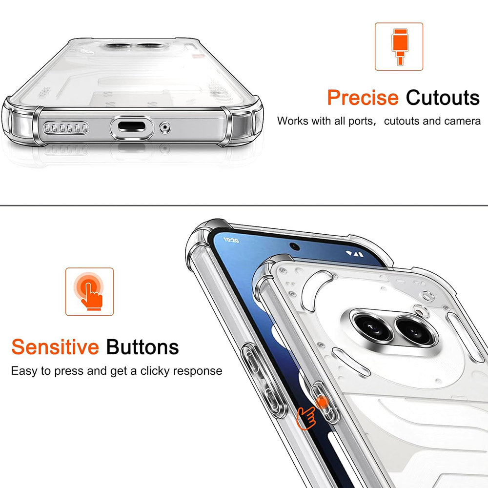 Funda para Nothing Phone (4a), Techsuit, Shockproof Clear, Transparente
