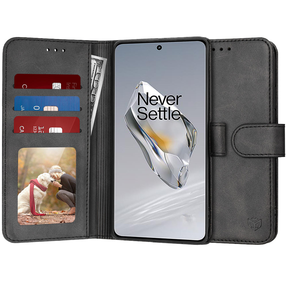 Funda para OnePlus 12, Techsuit, Diary Book, Negra