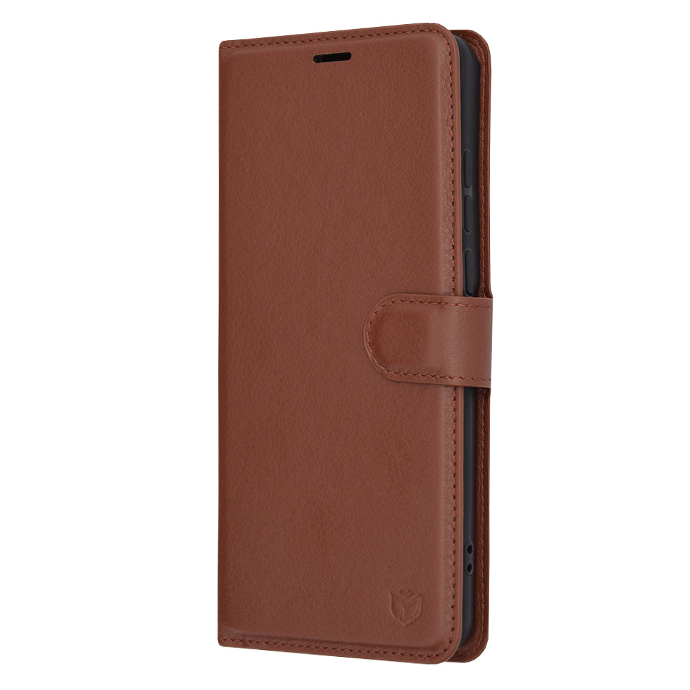 Funda para OnePlus 12, Techsuit, Leather Folio, Marrón